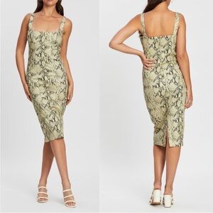 NEW CAPULET Revolve  Lola Bustier Bodycon Dress in Python Denim Size S